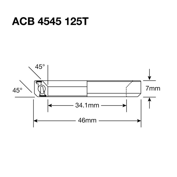 ENDURO BEARINGS Acb 4545 125t ss - 440c stainless (angular contact) - 34,1x46x7 (45x45°)