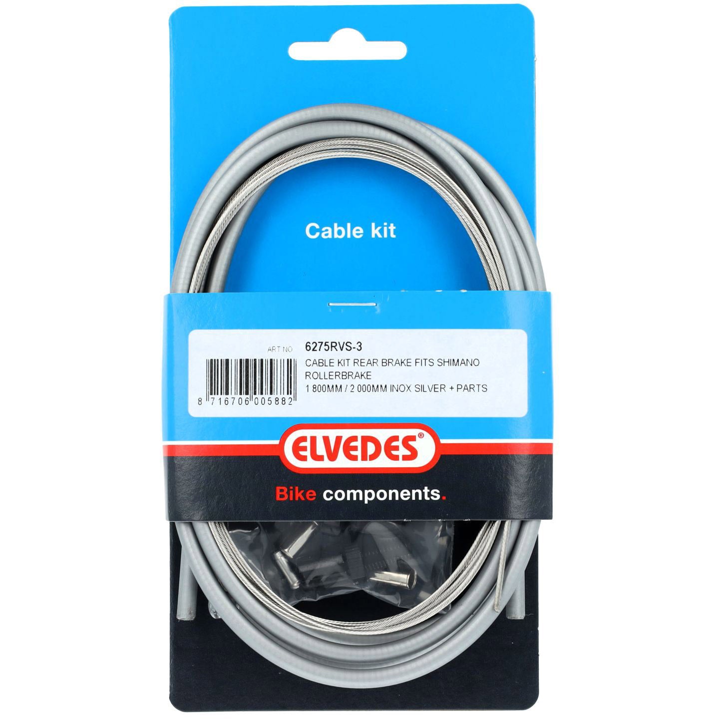 Elvedes Kabel kit rem achter nexus zilver rvs 6275