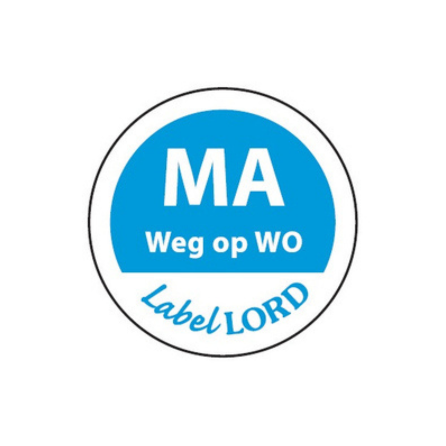 Daymark Etiket 'maandag weg op woensdag' (500 stuks)