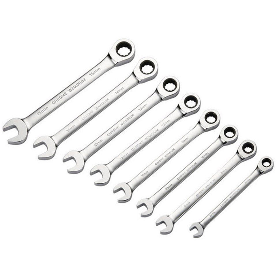 Steek- Ring- Ratelsleutelset 8-15mm - Zwart