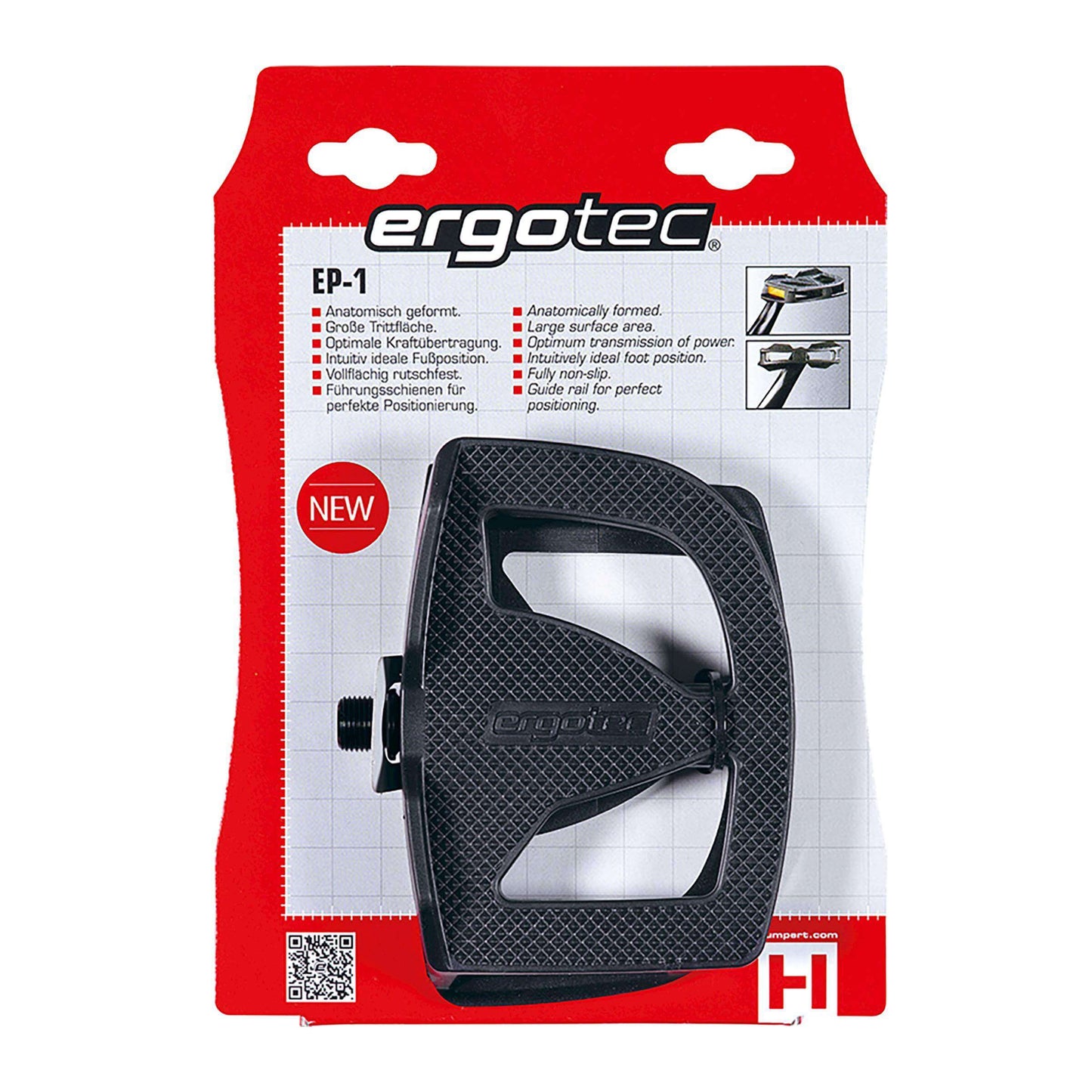 Pedaalset Ergotec EP-1 anti-slip- zwart