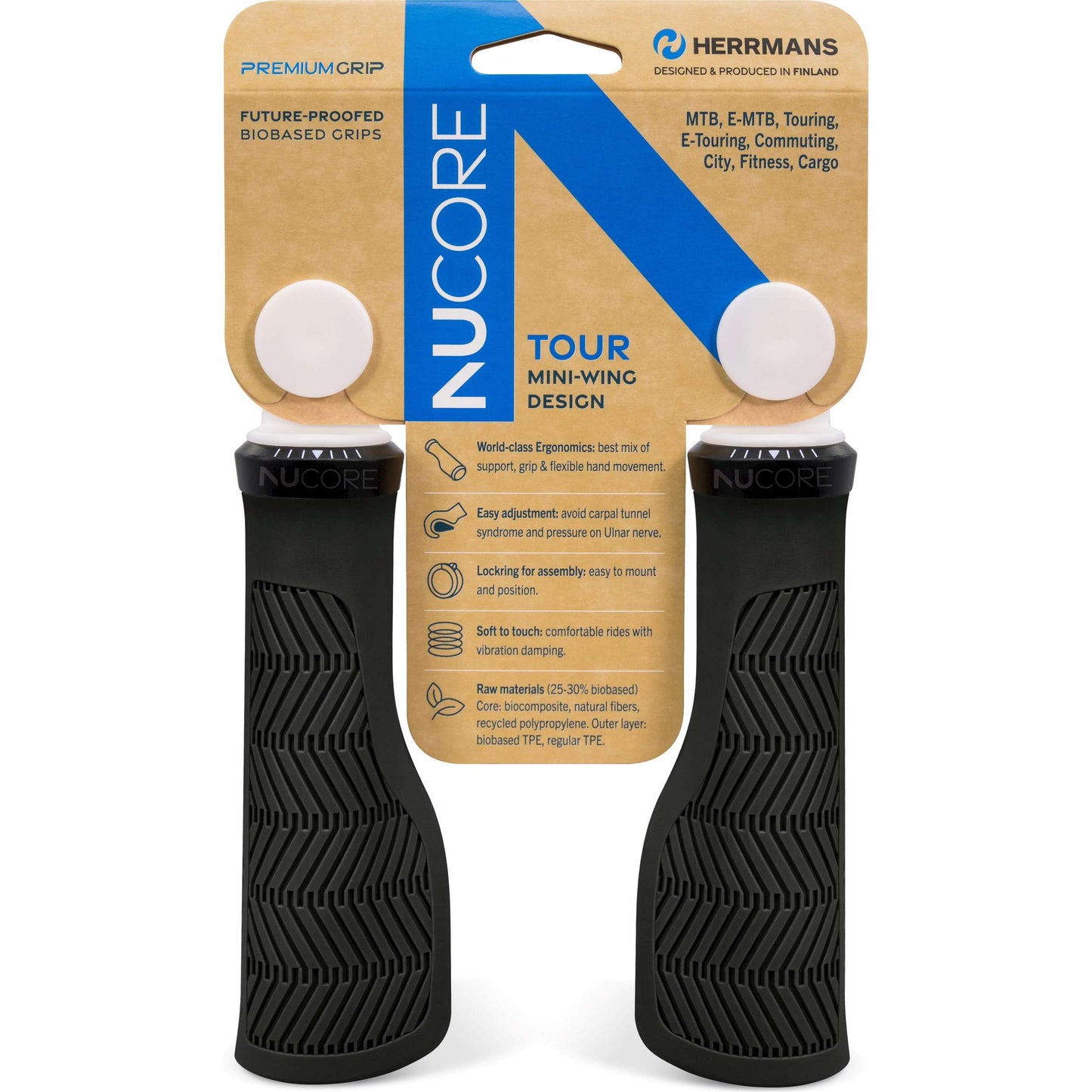 HERRMANS handvatset nucore tour wave 130 130mm zwart