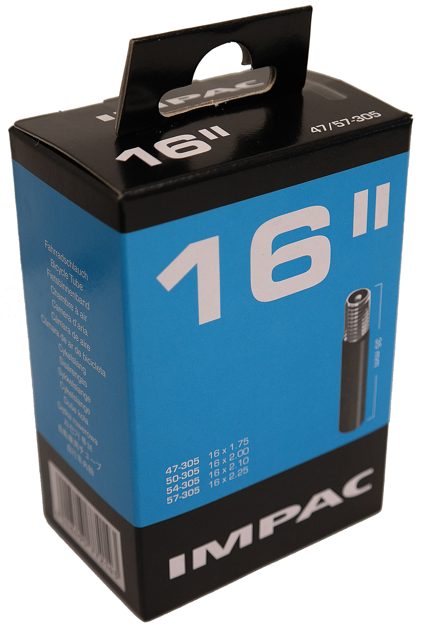 Impac Binnenband (by Schwalbe) AV16 16x1.75 2.35 ETRTO 47 57-305, Ventiel:Schrader auto 35mm