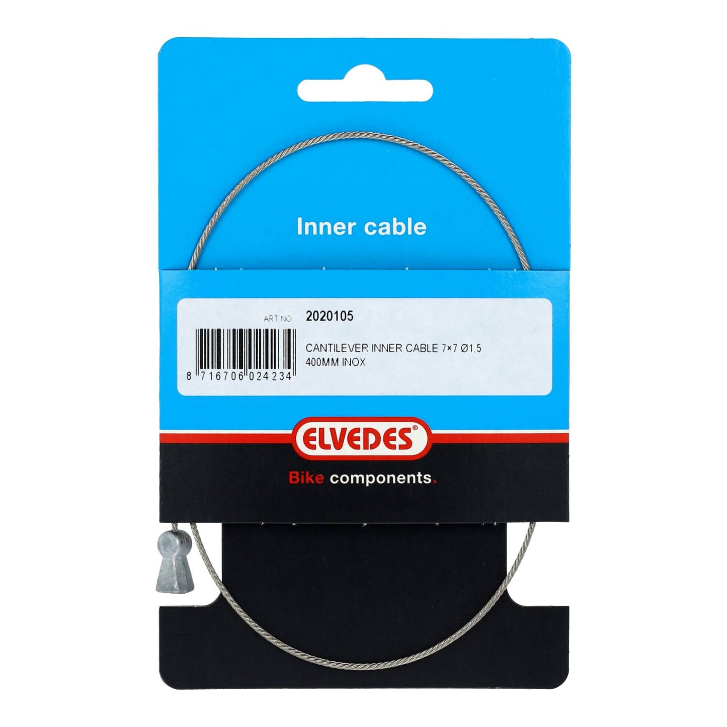 Elvedes rem binnenkabel cantilever �1,5mm 400mm staal