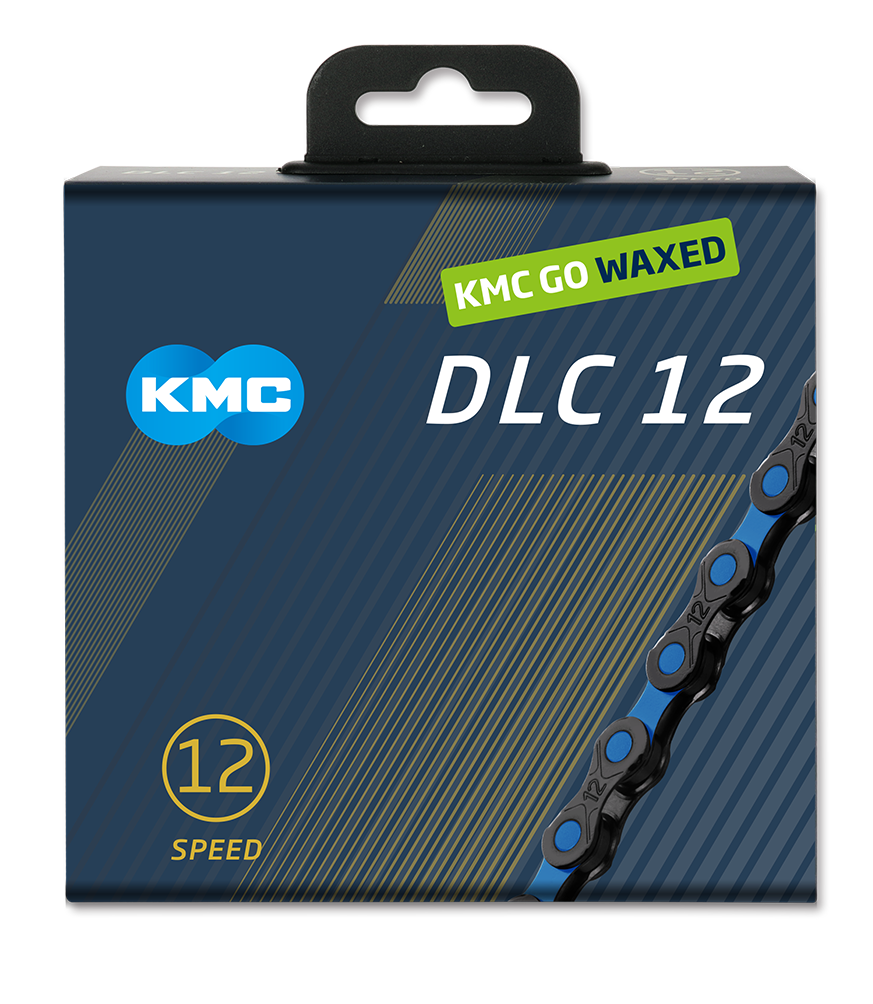 KMC ketting dcl12 waxed 12 speed 126 links zwart blauw incl. missinglink - 125864