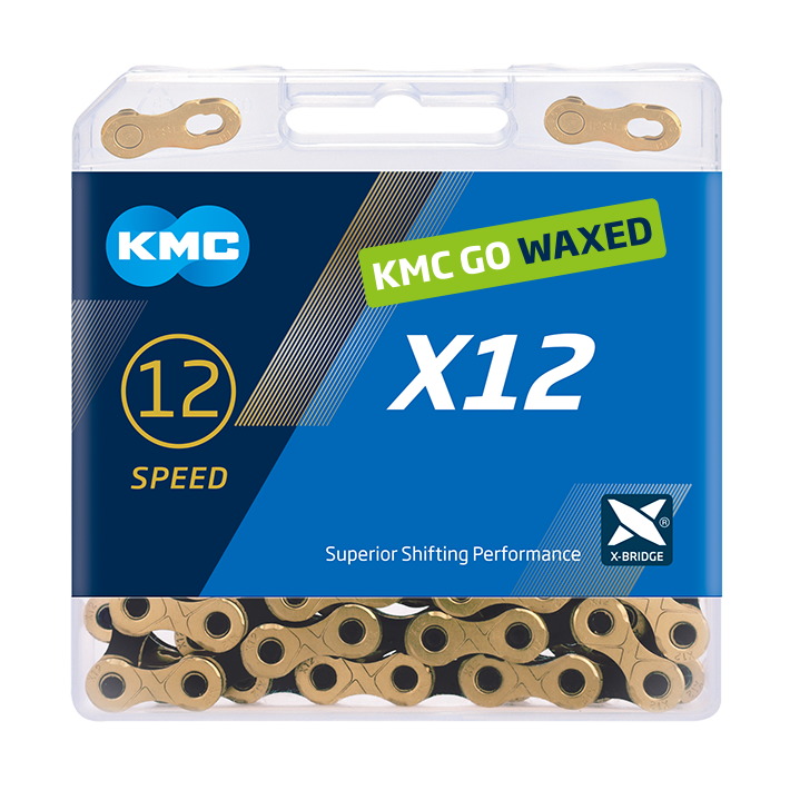KMC X12 waxed - ti-n - gold black