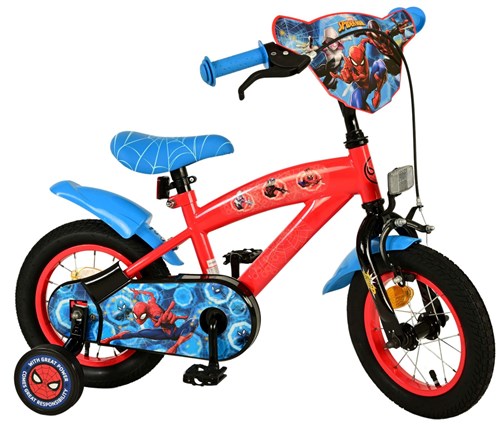 Yipeeh Spiderman 12 fiets rood blauw 20502