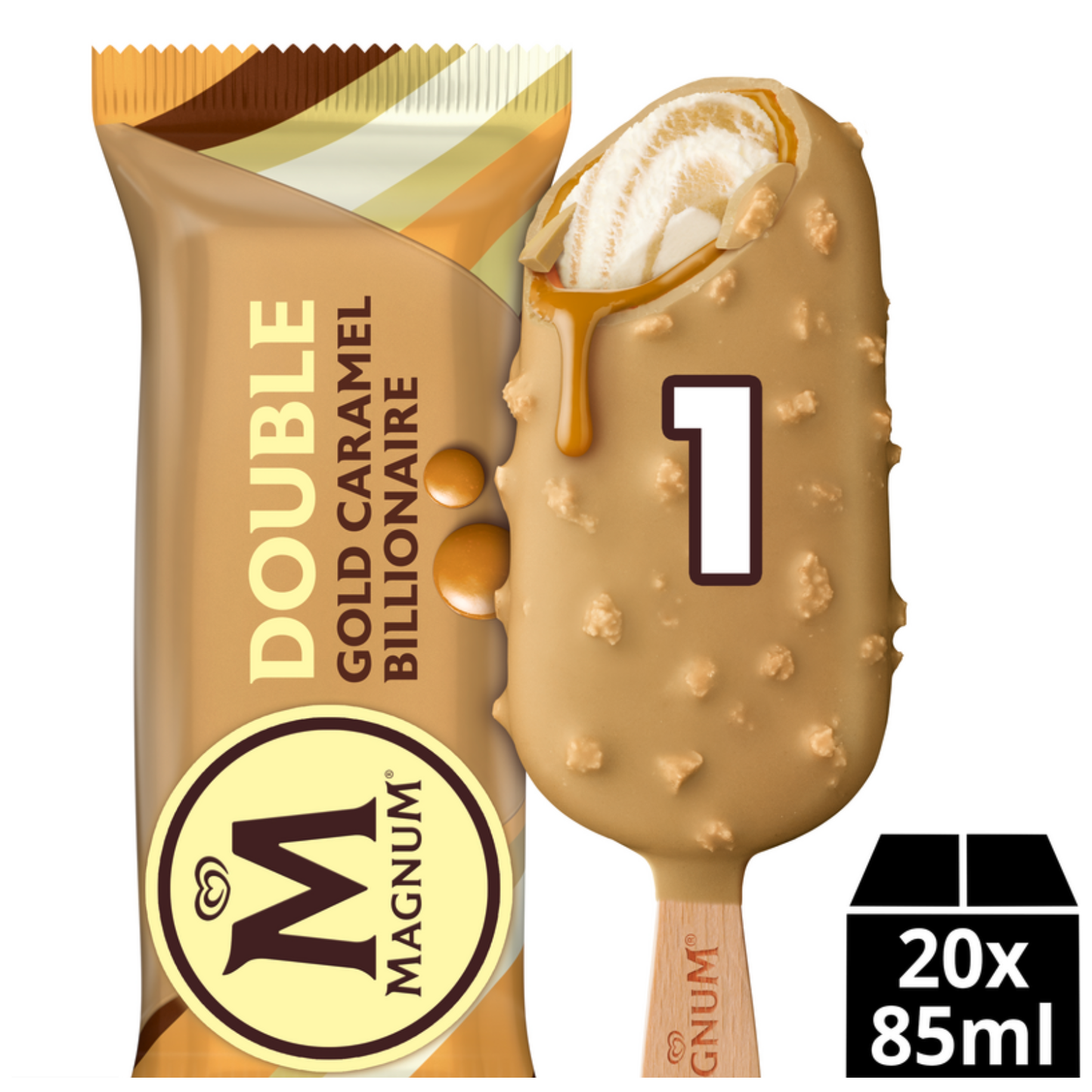 Ola magnum double gold caramel billionaire (20x 85 ml)