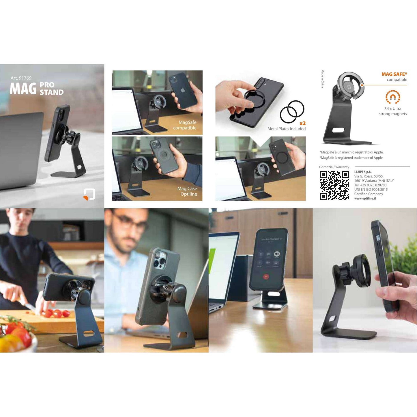 Optiline mag pro stand, magnetic home office mount