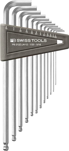 PB Swiss Tools Pb inbussleutelset lang+kogelkop inch