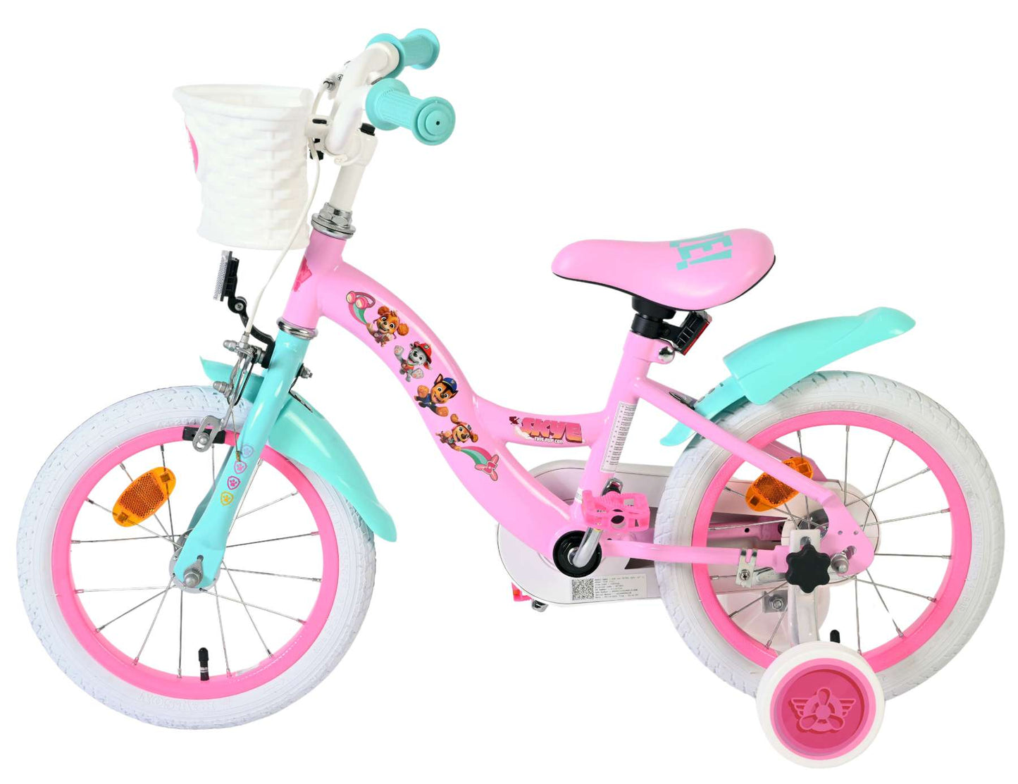Paw Patrol kinderfiets - meisjes - 14 inch - roze