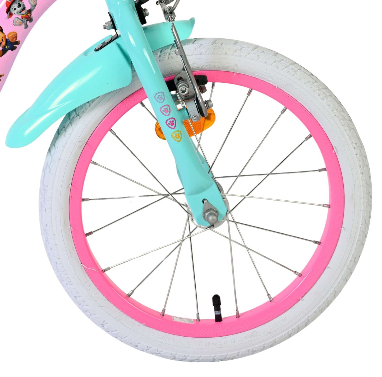 Volare Paw patrol kinderfiets - meisjes - 16 inch - roze - twee handremmen