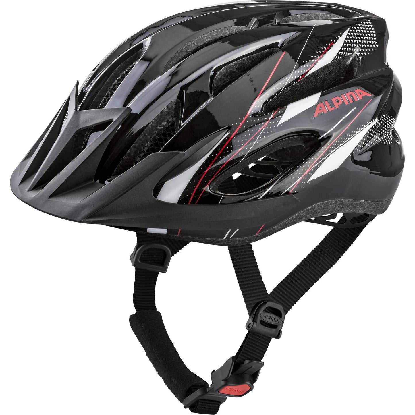 Alpina sports mtb helm mtb17 54-58 glans zwart wit rood