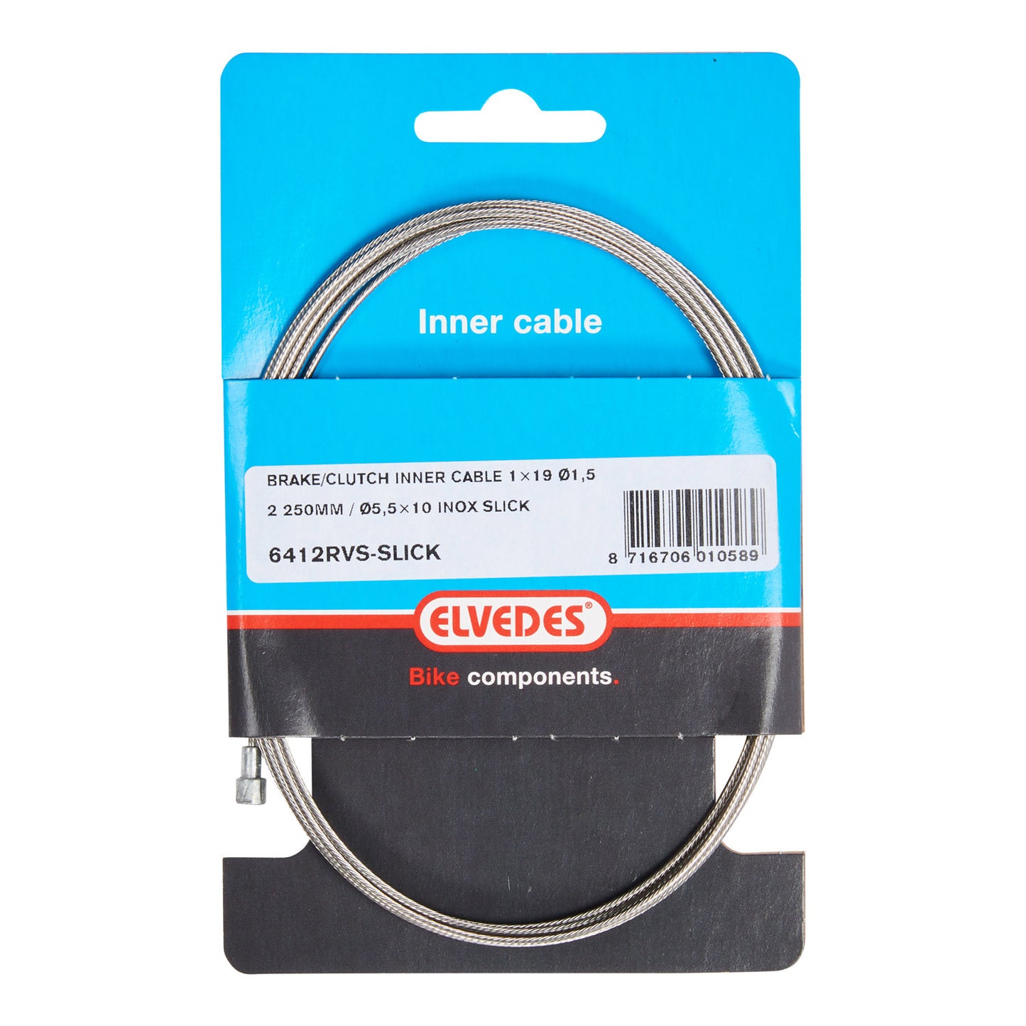 Elvedes rem binnenkabel 2250mm rvs v-nippel