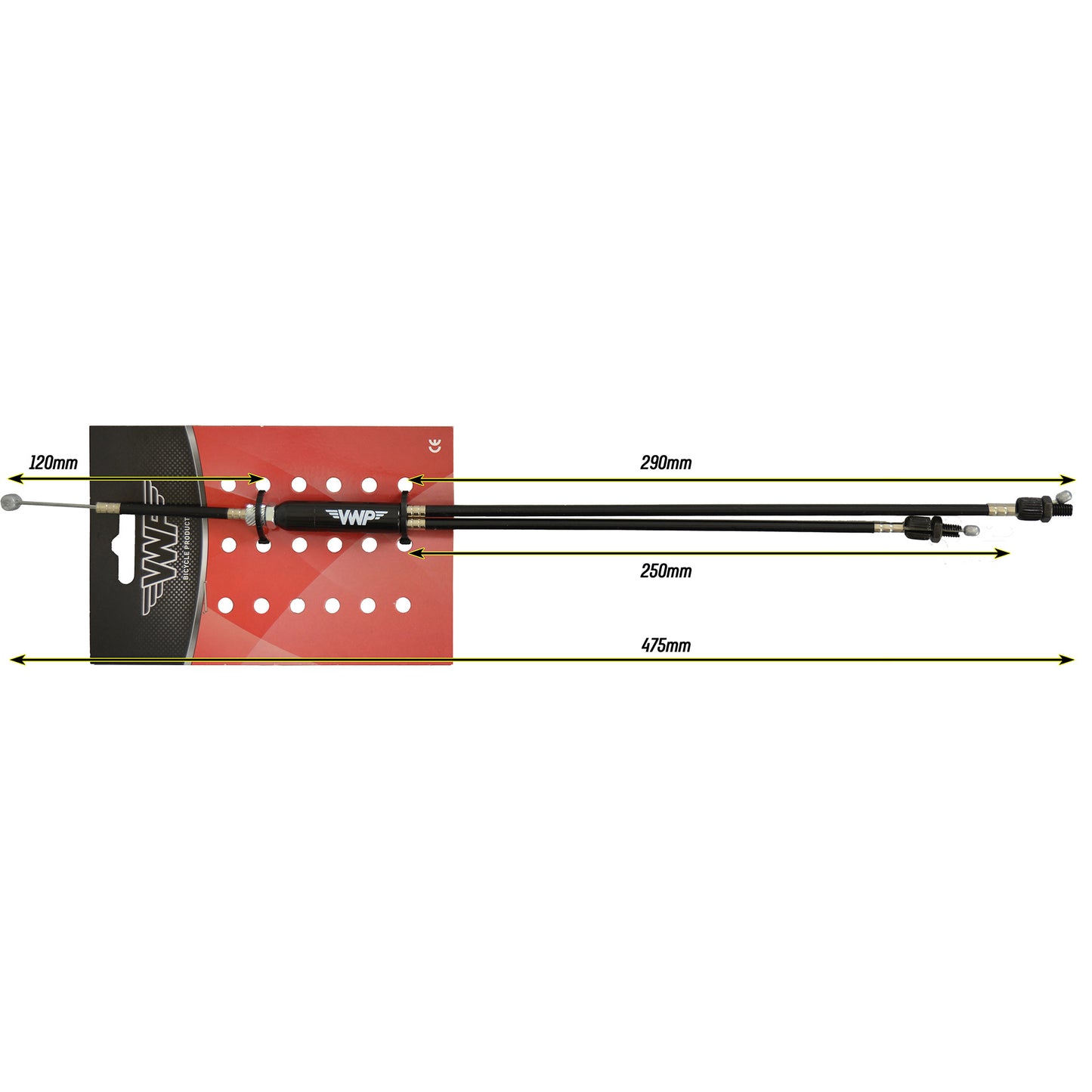 VWP bmx boven remkabel cpl. m stelb. 475mm zwart freestyle