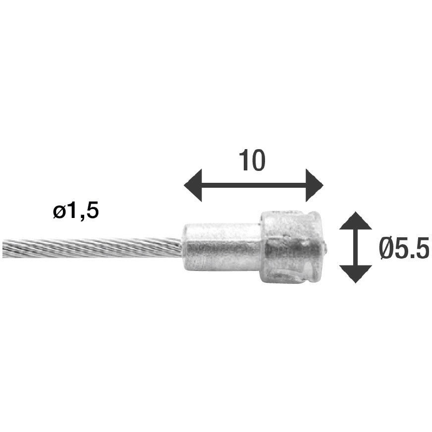 Elvedes Cable Systems BV Elvedes rem binnenkabel 2000mm rvs slick �1,5mm v-nippel