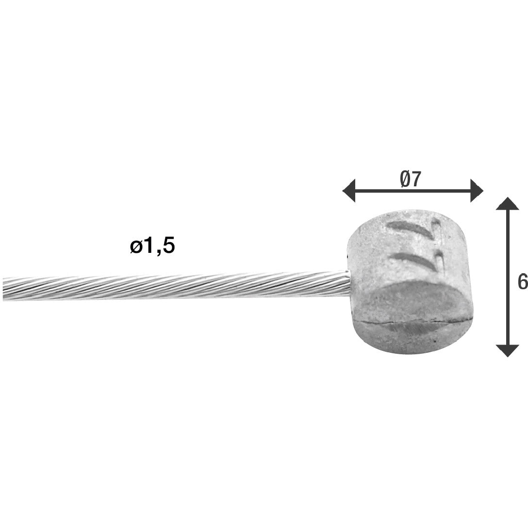 Elvedes Cable Systems BV Elvedes rem binnenkabel 2000mm rvs slick �1,5mm t-nippel
