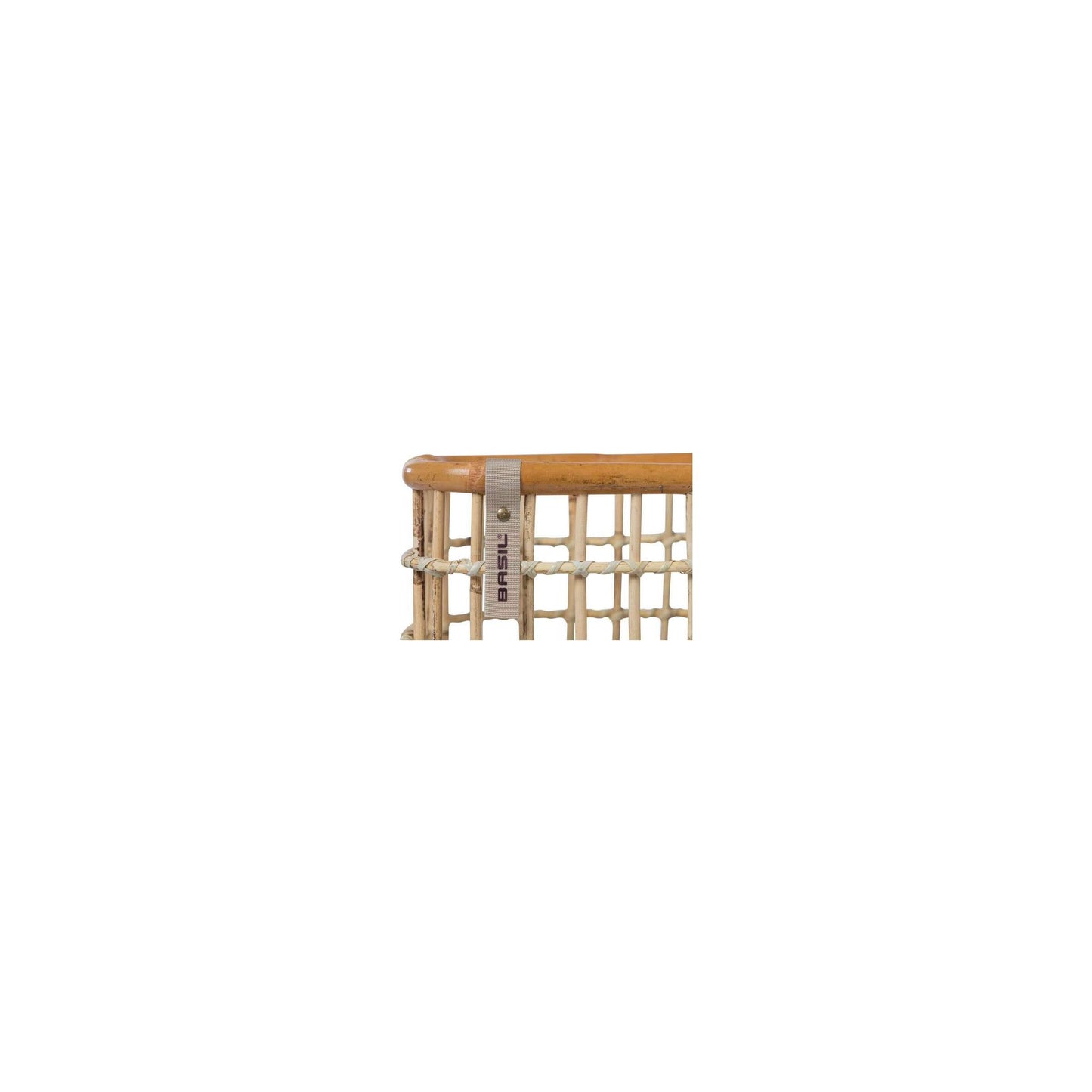 Basil Green Life - rotan fietsmand - medium - voorop natural bruin