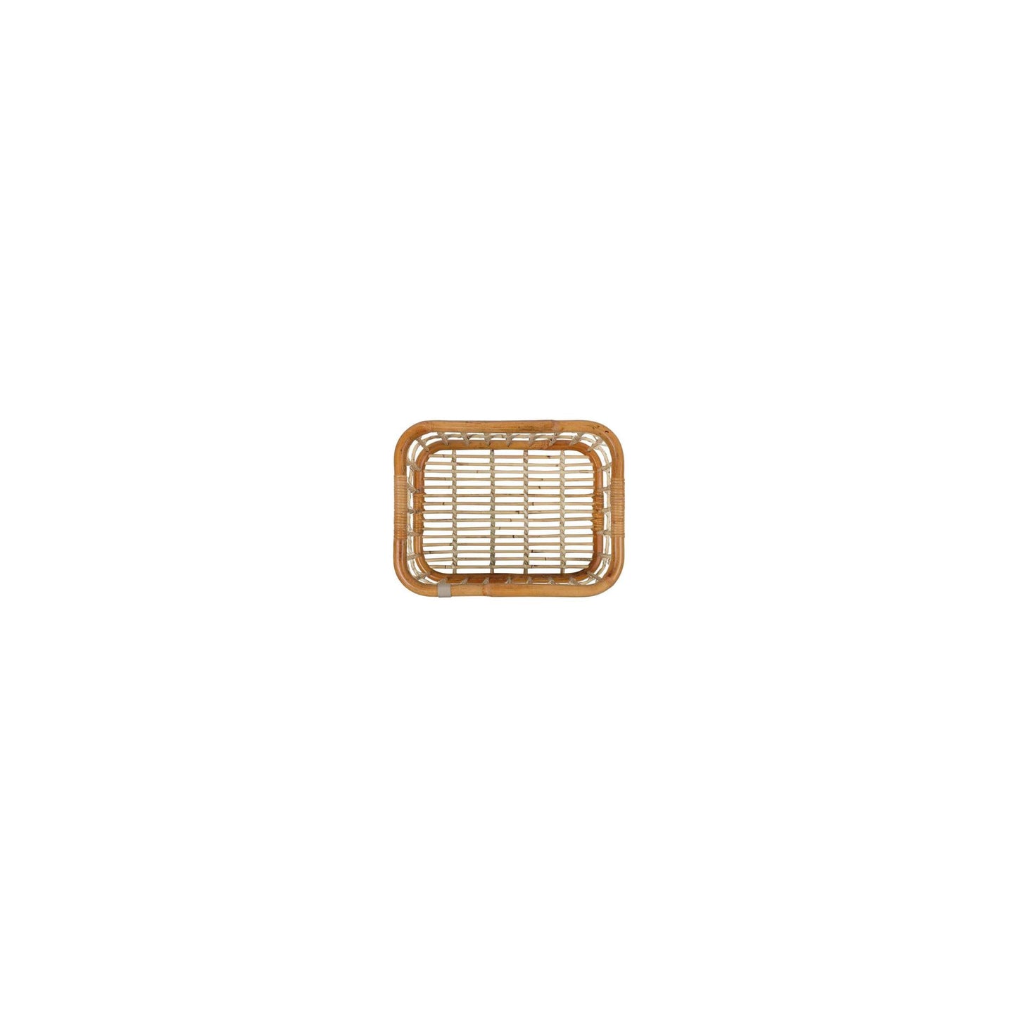 Basil Green Life - rotan fietsmand - large - voorop- natural bruin