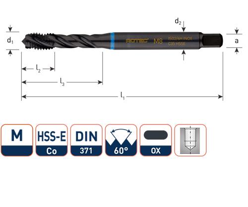 Rotec Machinetap din371 m8 rvs blind