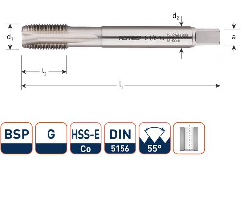 Rotec Machinetap din374 1 2 g