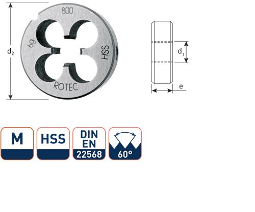 Rotec Ronde snijplaat m30 65x25 hss
