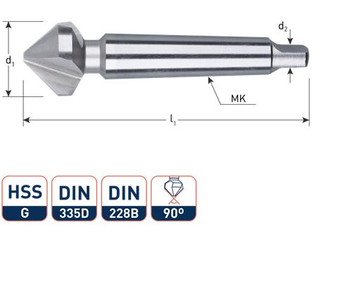 Rotec Verzinkfrees 90gr. 3-snijder 37mm mk2