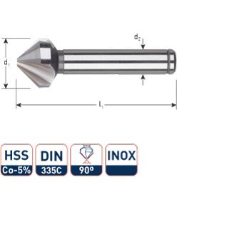 Rotec Verzinkfrees 90gr. inox 16.5mm