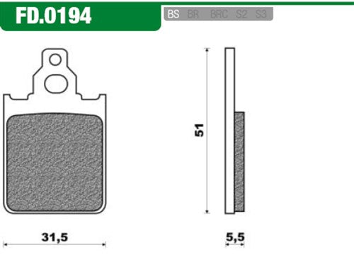 Newfren Schijfremblok fd0194 quartz ital