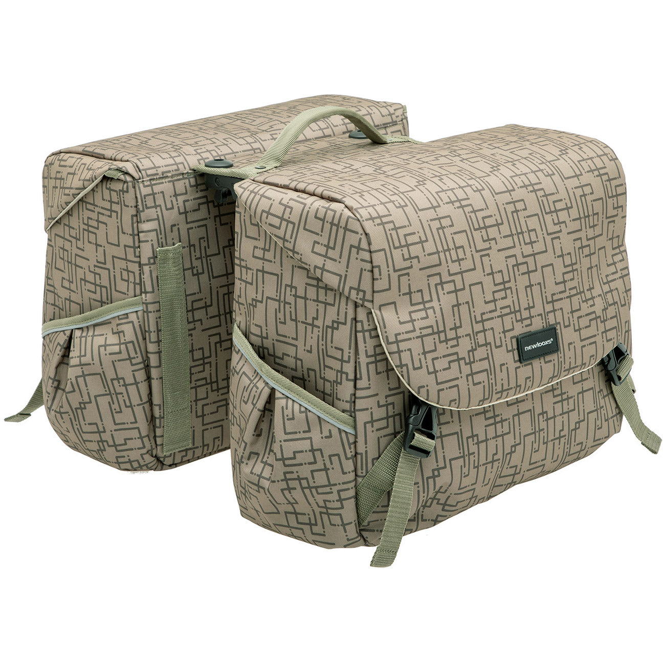 Mondi Joy Double fietstas - waterafstotend polyester - Racktime - Ivy Grey