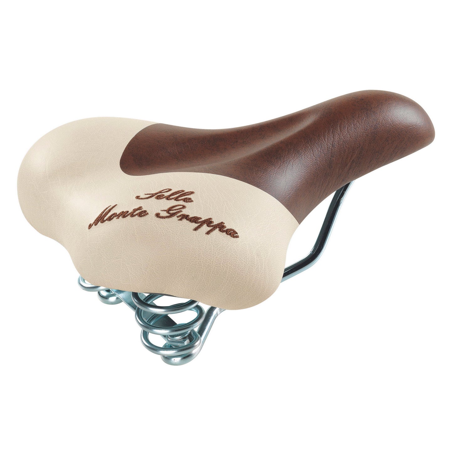 Monte Grappa zadel fashion met veer d-bruin cream