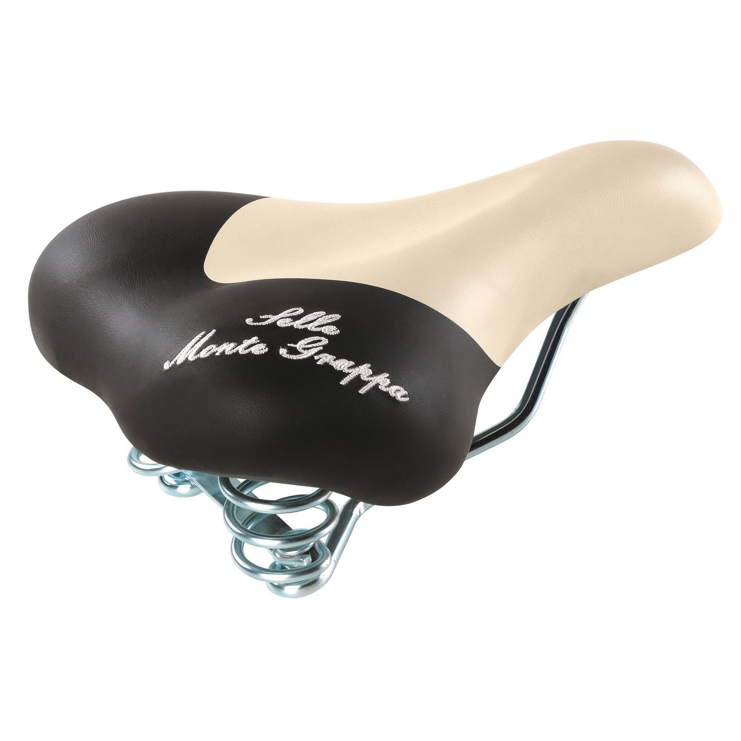 Monte Grappa zadel fashion met veer cream zwart