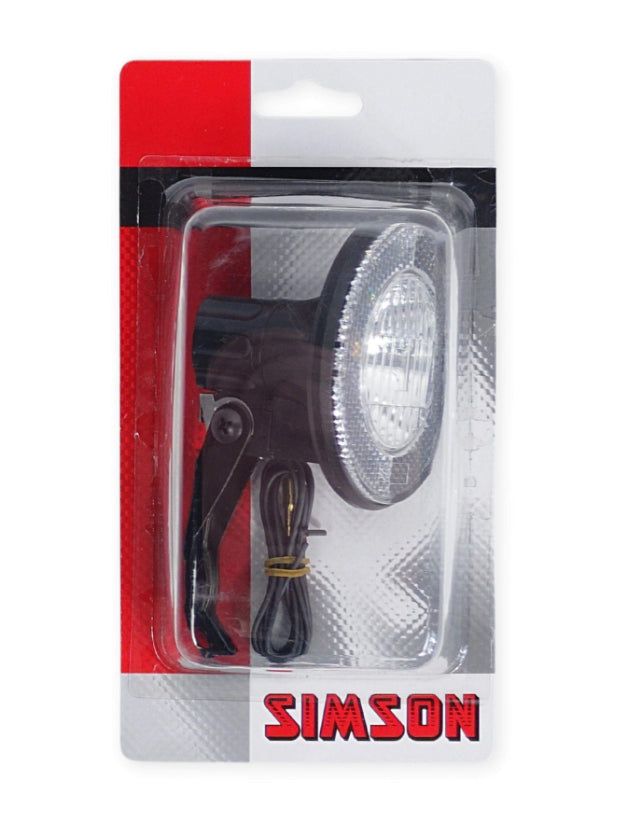 Simson Koplamp tour zwart met beugel