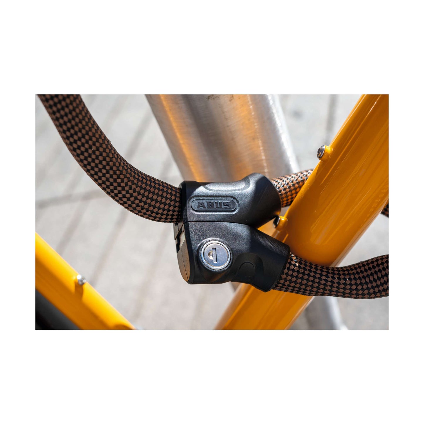 ABUS Fietsslot kettingslot - infinity loop 1806 - security level 6 - oranje - 140 cm - geschikt voor elektrische fietsen en stadsfietsen