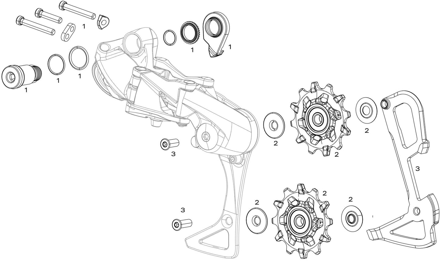 SRAM schaltwerk gx dh rear derail. gx dh medium a3