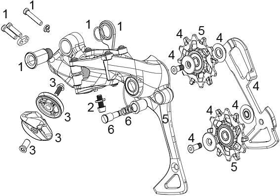 SRAM schaltwerk x01 dh rear derail. x01 dh short cage 26t
