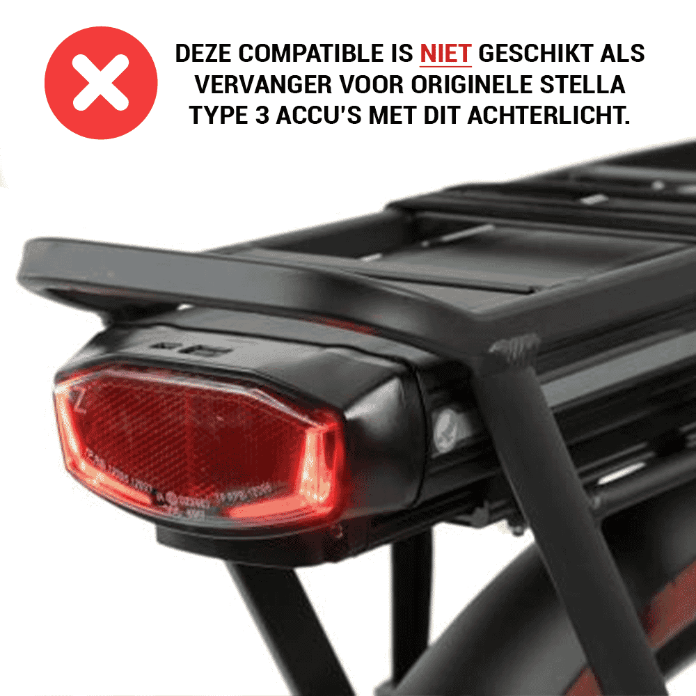 Abi Compatible fietsaccu stella type 3 36v 14.5 ah