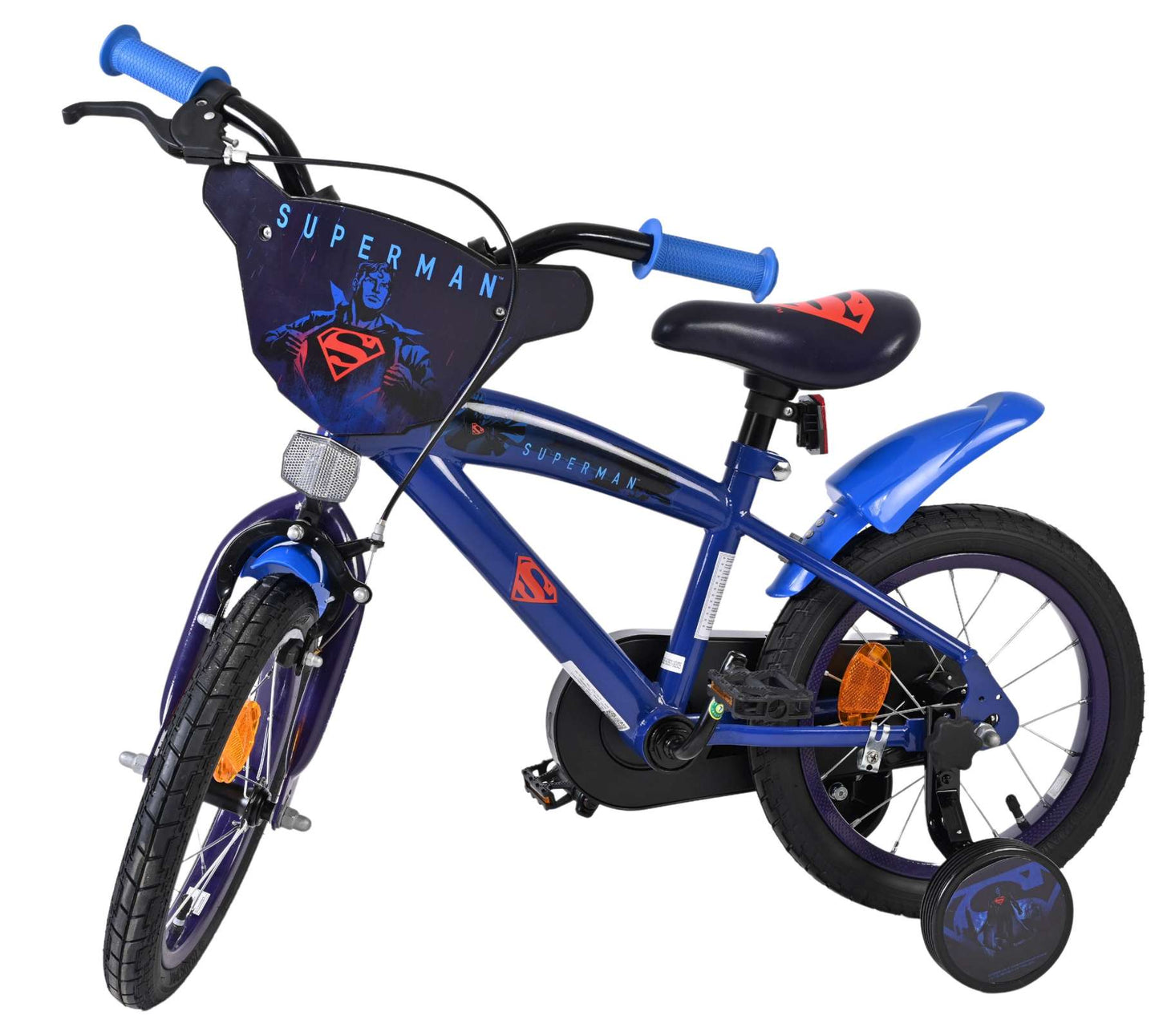 Superman kinderfiets - jongens - 14 inch - blauw