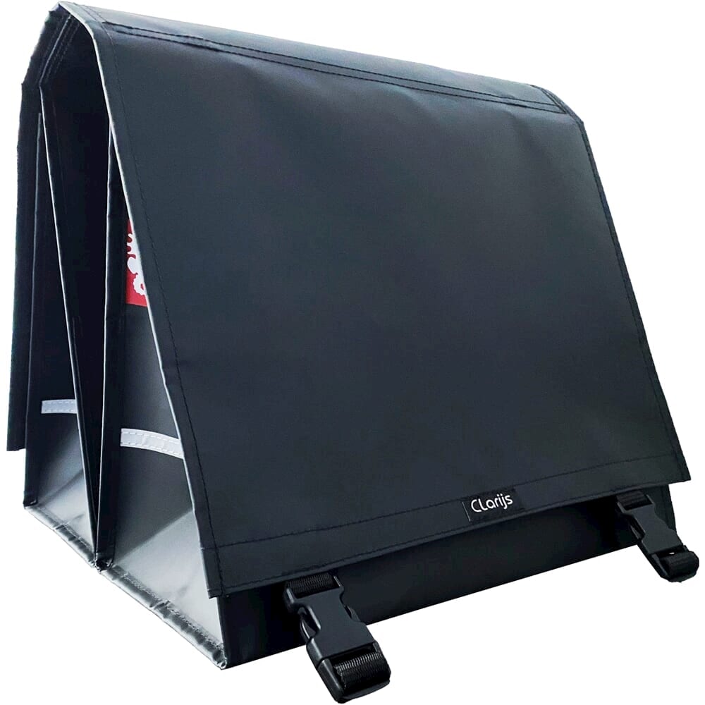 Clarijs fietstas dubbel l pvc 40l met uitsparing mat zwart
