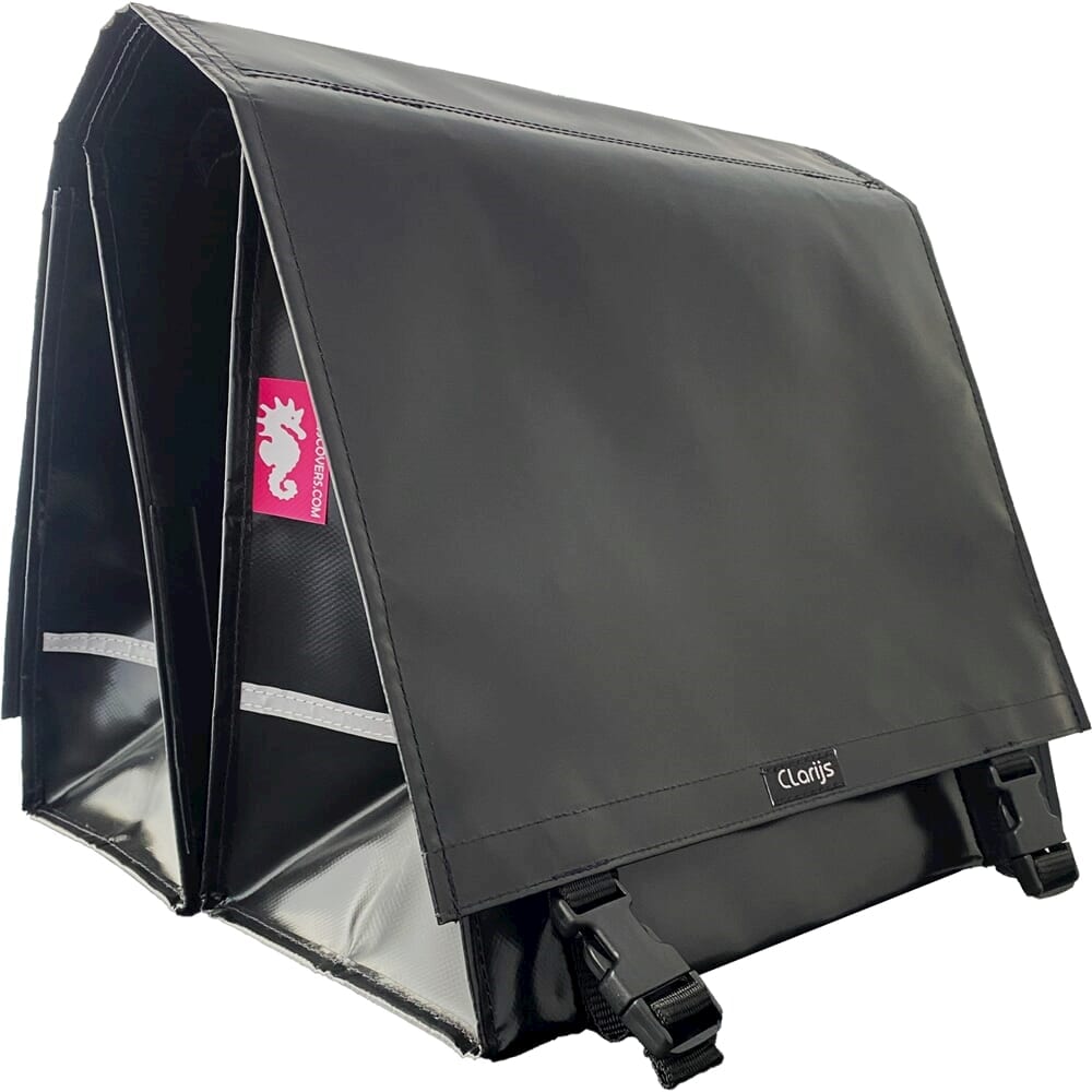 Clarijs fietstas dubbel l pvc 40l met uitsparing zwart