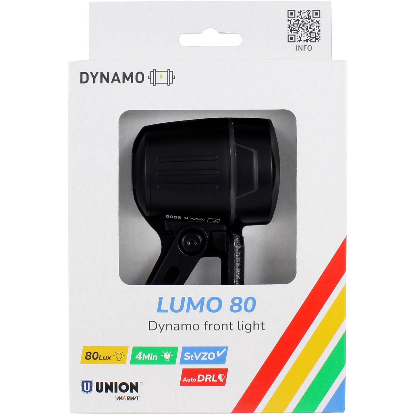UNION naafdynamo koplamp 80 lux auto lumo 80 standlicht+dag