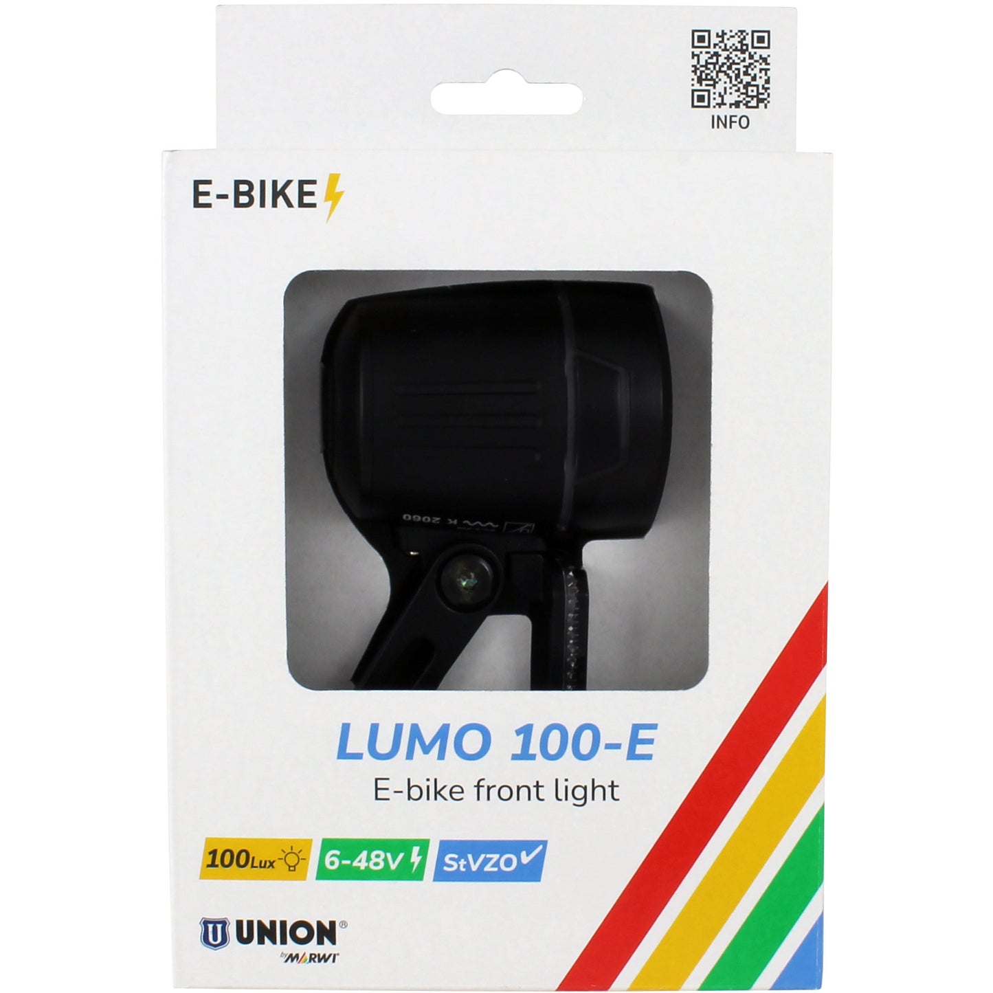 UNION koplamp lumo 100-e e-bike 6-48v 80lux