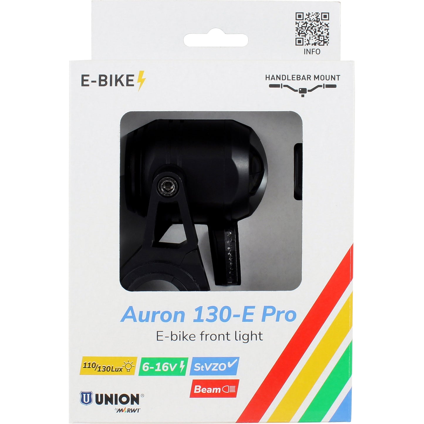 UNION koplamp auron 130-e pro e-bike 6-16v 130lux
