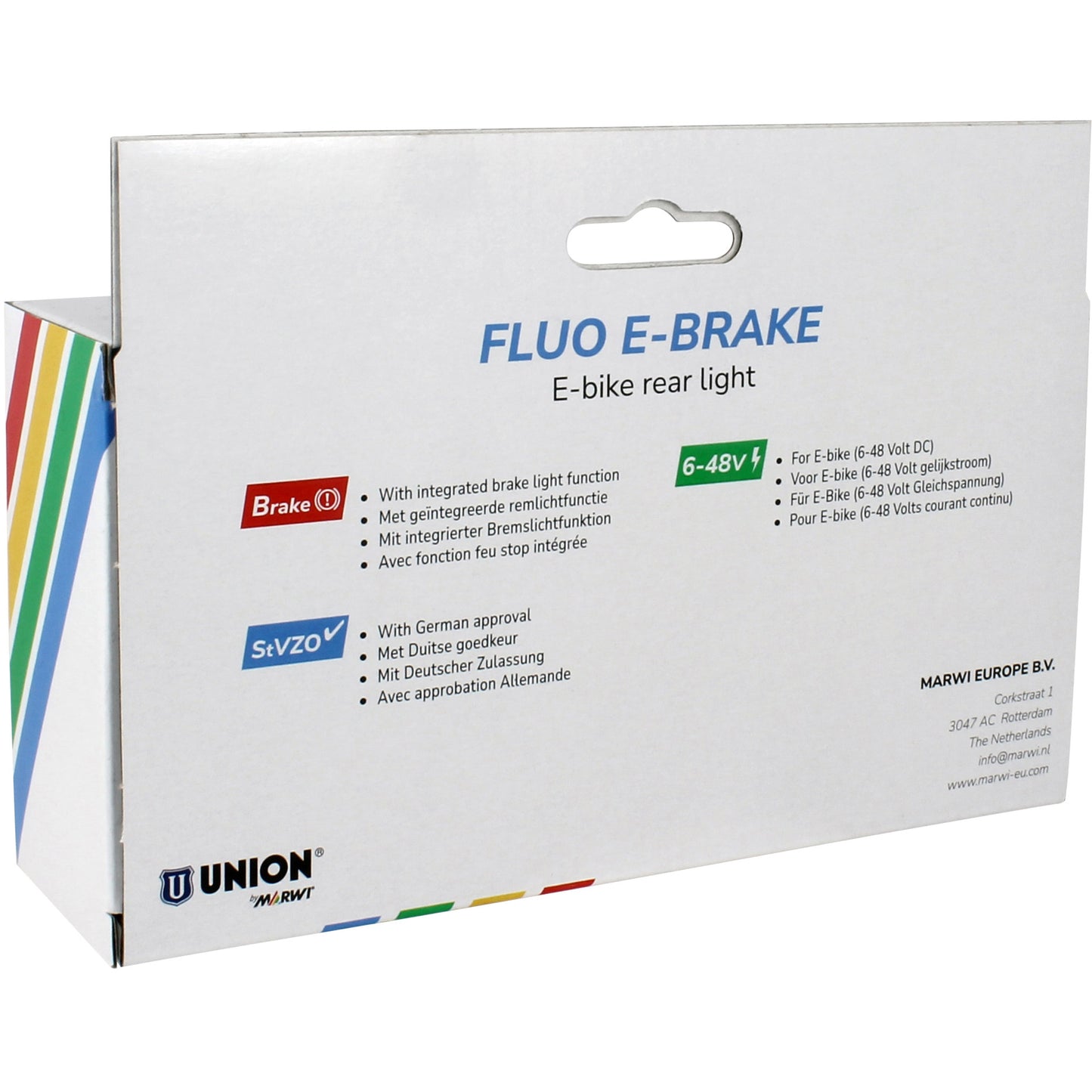 UNION rear light ebike fluo e-brake w. brak.