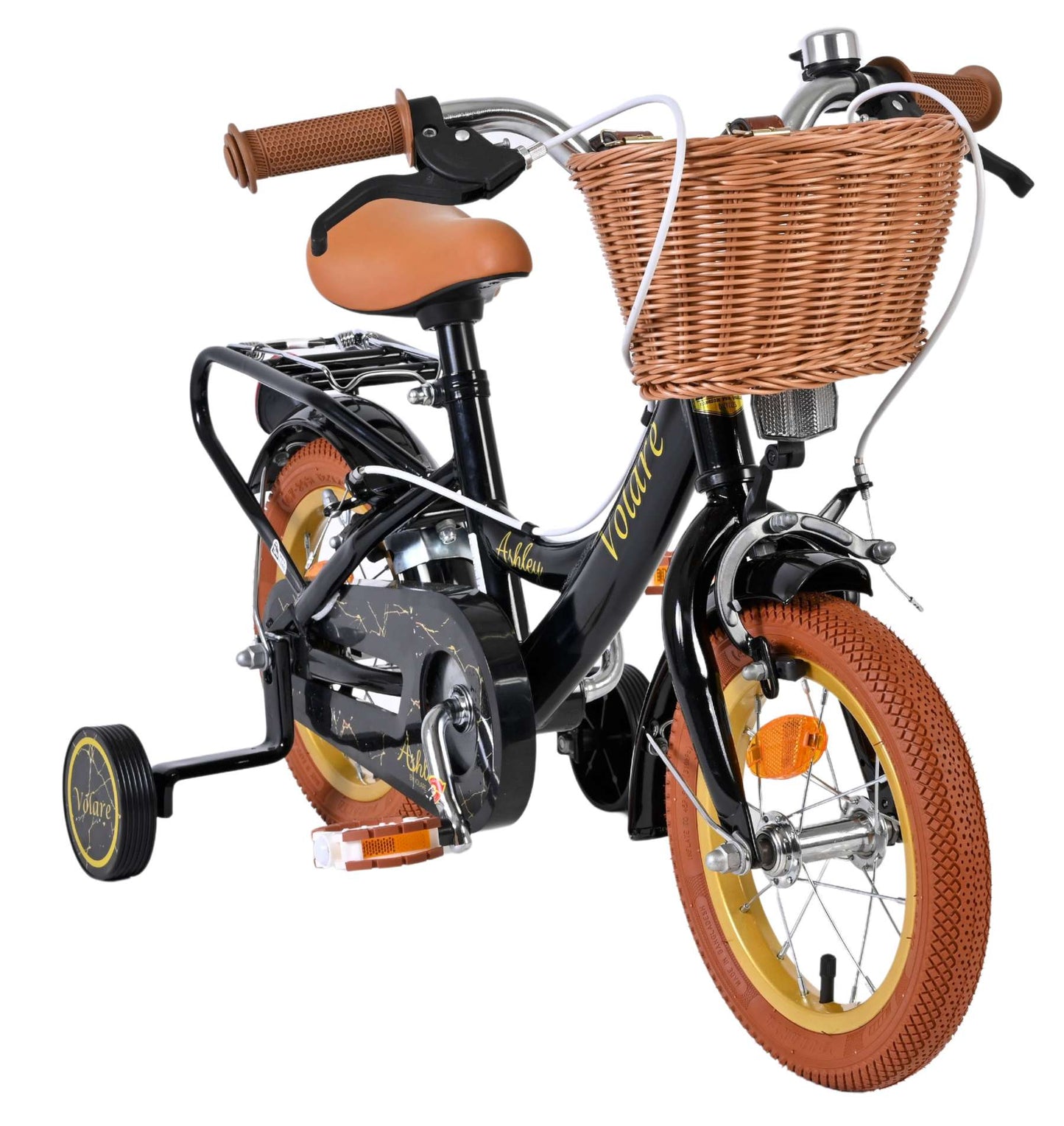 Volare ashley kinderfiets - meisjes - 12 inch - zwart - twee handremmen