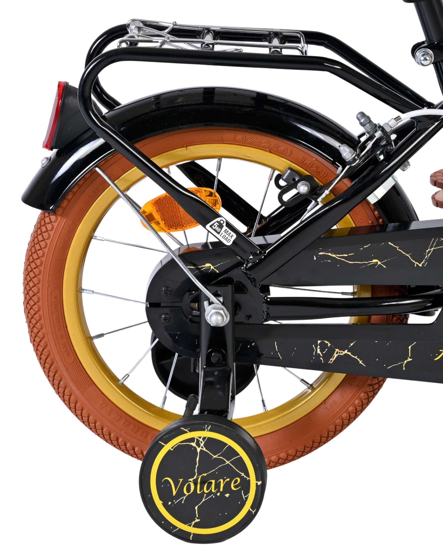 Volare ashley kinderfiets - meisjes - 14 inch - zwart - twee handremmen