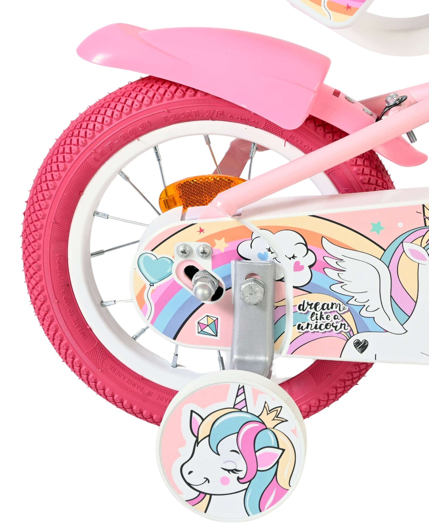 Volare unicorn kinderfiets - meisjes - 12 inch - roze