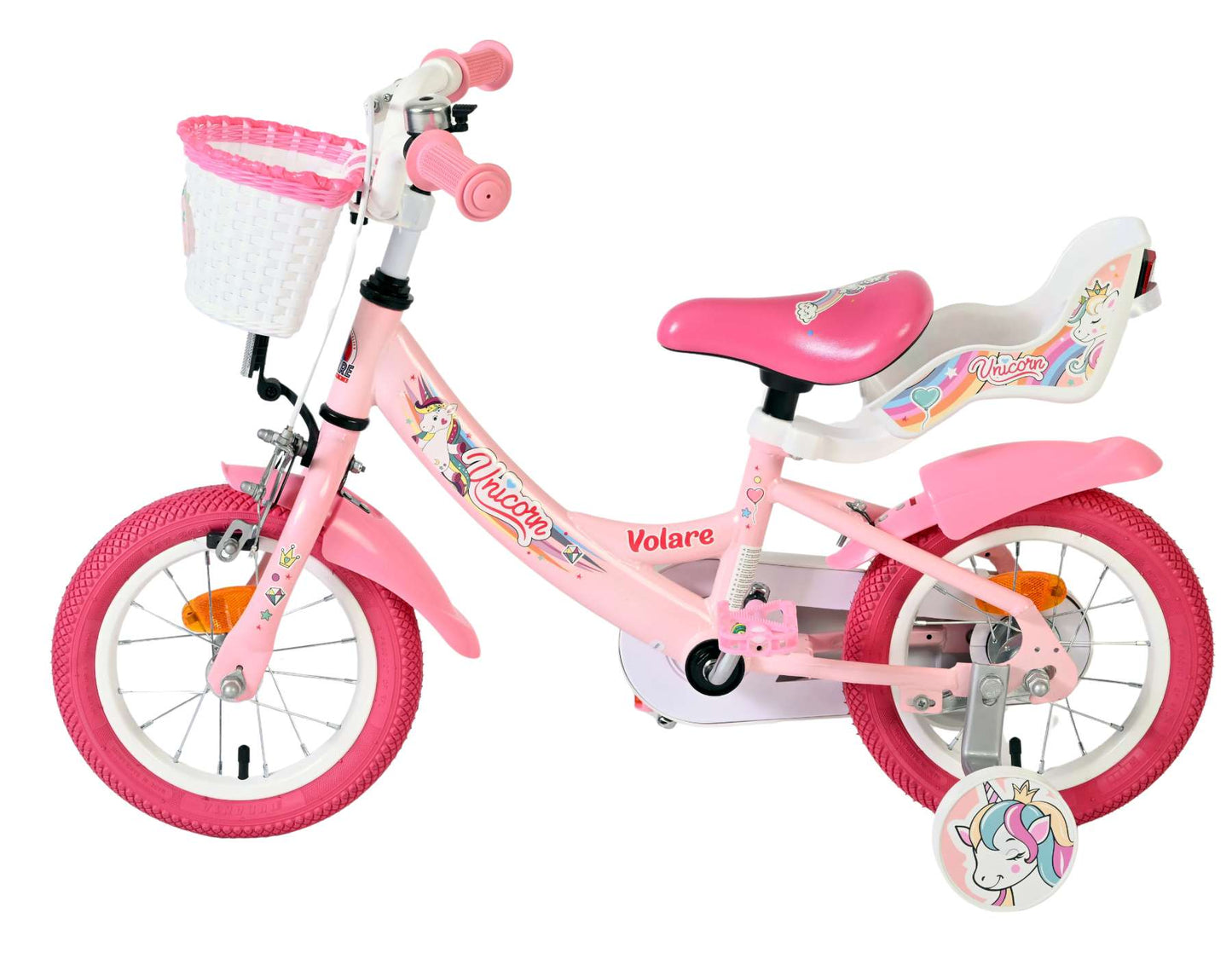 Volare unicorn kinderfiets - meisjes - 12 inch - roze