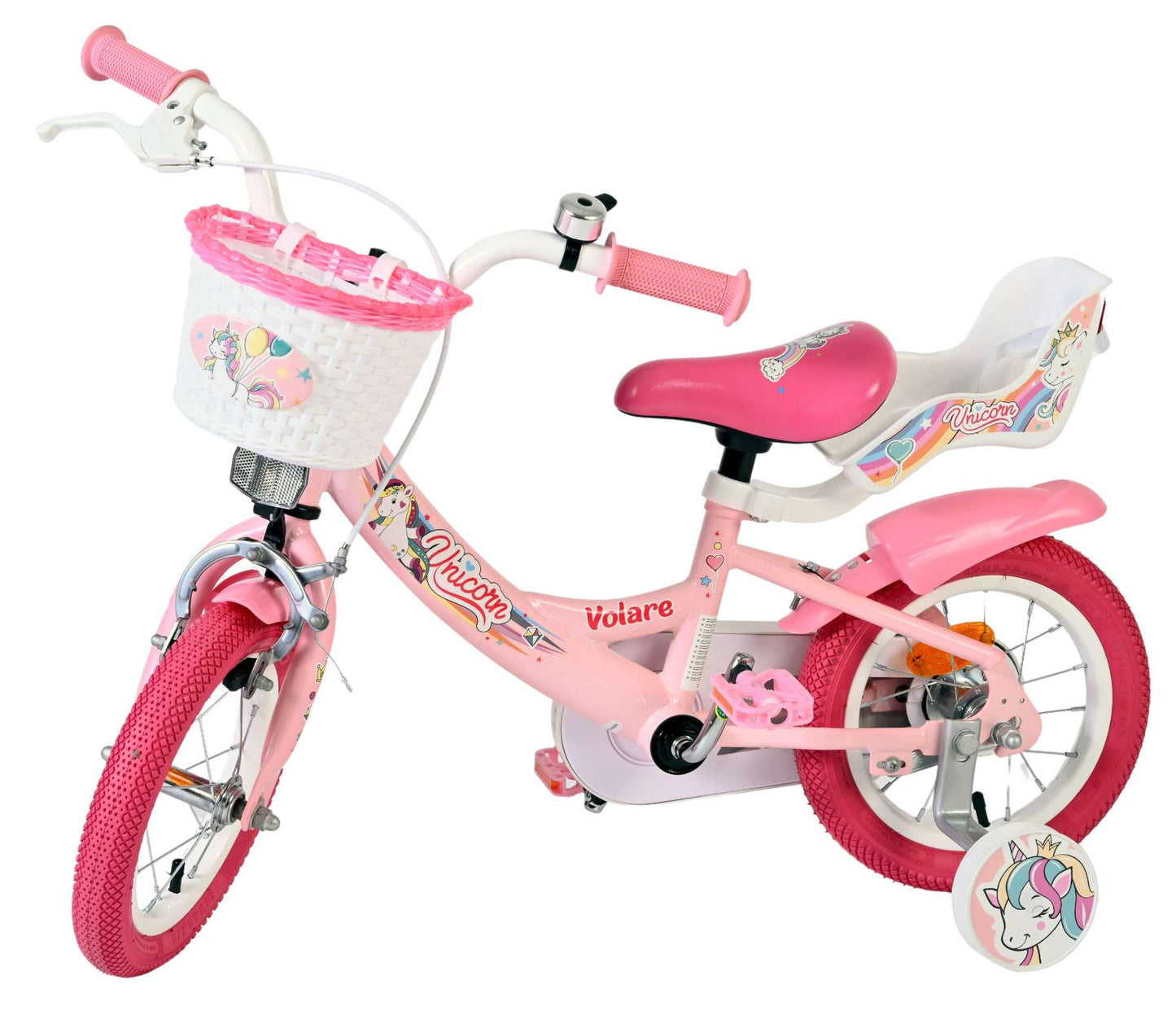 Volare unicorn kinderfiets - meisjes - 12 inch - roze