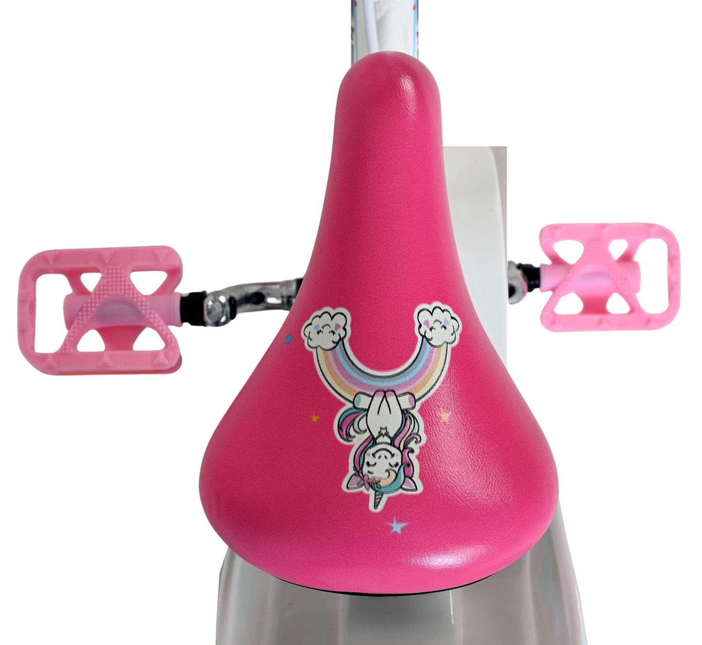 Volare unicorn kinderfiets - meisjes - 12 inch - wit - twee handremmen